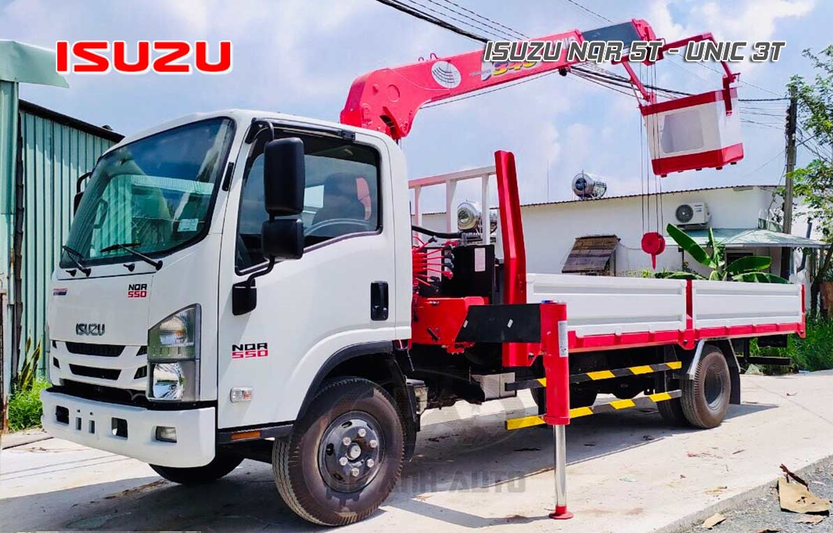 ISUZU NQR gắn cẩu unic 3 tấn 5 đốt - Sự lựa chọn hoàn hảo cho công việc vận tải