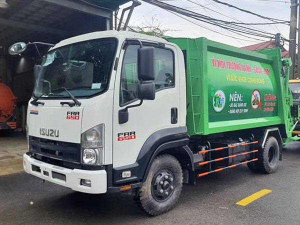 Xe cuốn ép rác Isuzu 9 khối giá bao nhiêu?