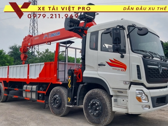 Xe tải Dongfeng 4 chân gắn cẩu Kanglim 15 tấn 6 đốt - Giá tốt chất lượng cao
