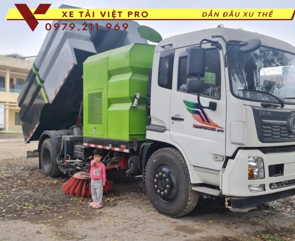 Dongfeng 2 chân hút bụi quét đường báo giá mới nhất