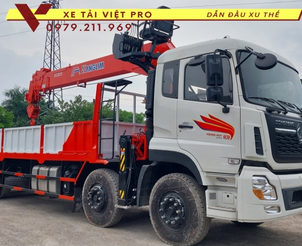 Xe tải Dongfeng 4 chân gắn cẩu Kanglim 15 tấn 6 đốt - Giá tốt chất lượng cao