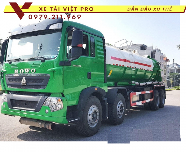 Báo giá xe hút chất thải Howo 15 khối mới nhất hiện nay