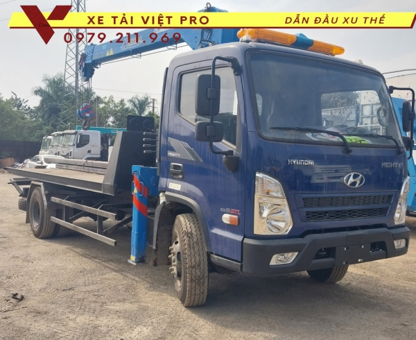 Hyundai EX8 cứu hộ sàn trượt gắn cẩu XCMG 3 tấn