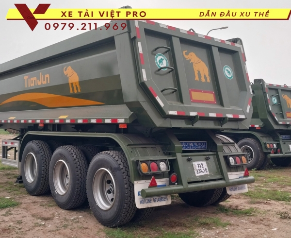 Báo giá mới nhất năm 2024 thùng sơ mi rơ mooc ben Tianjun tại Hà Nội