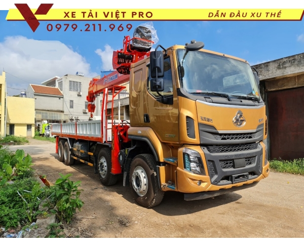 Giá và thông số Xe tải Chenglong 4 chân gắn cẩu Kanglim 12 tấn 5 đốt mới nhất tại Hà Nội