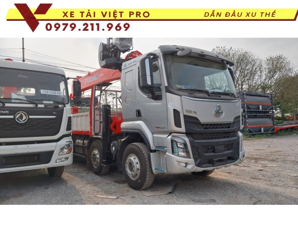 Xe tải Chenglong 5 chân gắn cẩu Kanglim 15 tấn