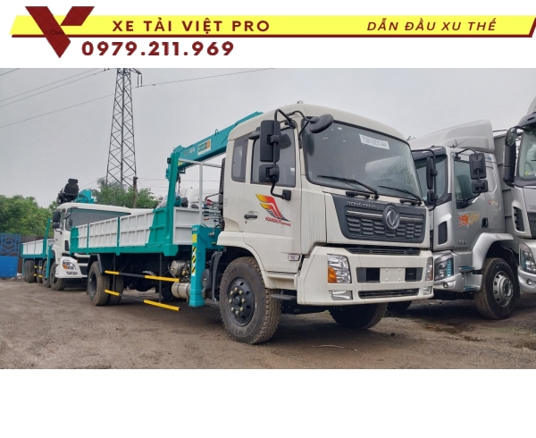 Xe Dongfeng 2 chân gắn cẩu Hyundai 5 tấn giá rẻ chất lượng