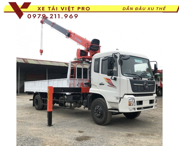 Xe tải Dongfeng 2 chân gắn cẩu Kanglim 5 tấn