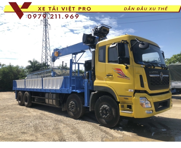 Xe tải Dongfeng 4 chân gắn cẩu Dongyang 7 tấn