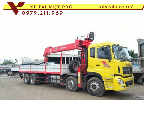 Xe tải Dongfeng 4c gắn cẩu Atom 14 tấn, báo giá mới nhất