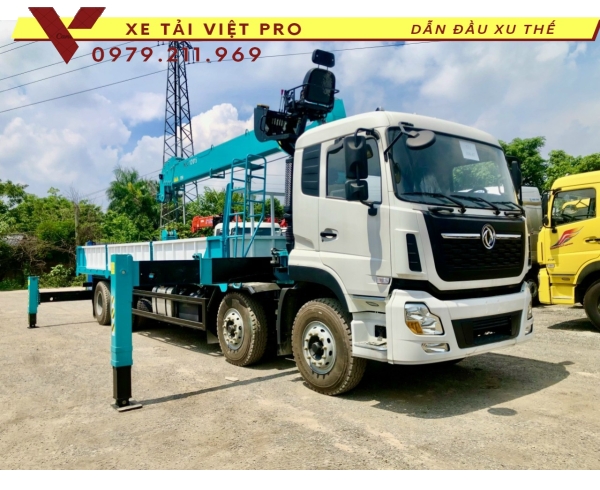 Xe tải Dongfeng 4 chân gắn cẩu 15 tấn thông số, tính năng và giá mới nhất năm 2024