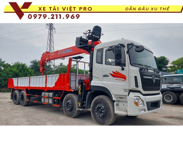 Xe tải Dongfeng 4 chân gắn cẩu Kanglim 15 tấn 6 đốt - Giá tốt chất lượng cao