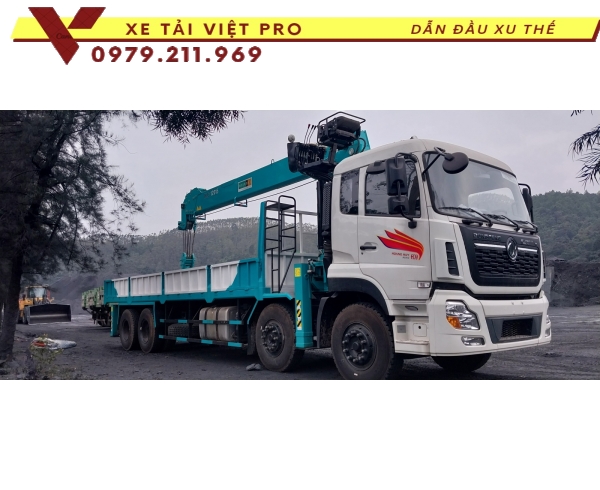Xe tải Dongfeng 4 chân gắn cẩu Hyundai 12 tấn giá rẻ chất lượng ổn định