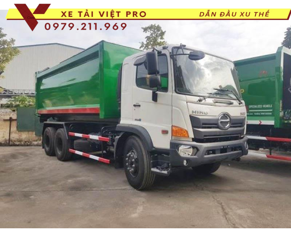 Báo giá Hino 3 chân thùng chở Hookift mới nhất