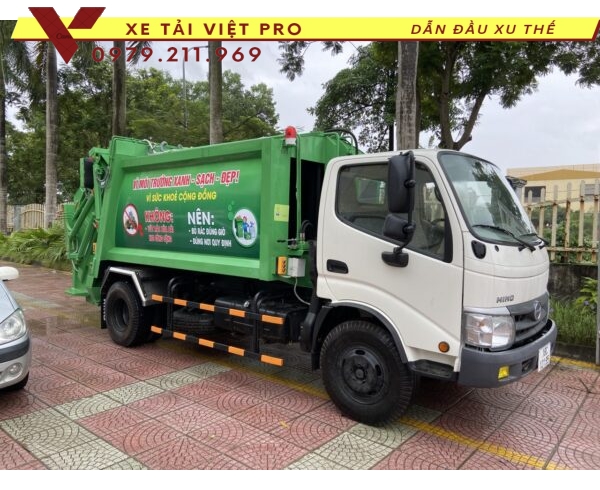 Hino xe cuốn ép rác 7 khối