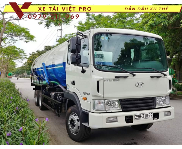 Hyundai HD240 Xe hút chất thải 14 khối