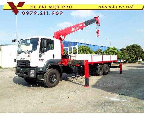 Xe tải 3 chân isuzu gắn cẩu Unic 8 tấn - Thông số và báo giá mới nhất năm 2024