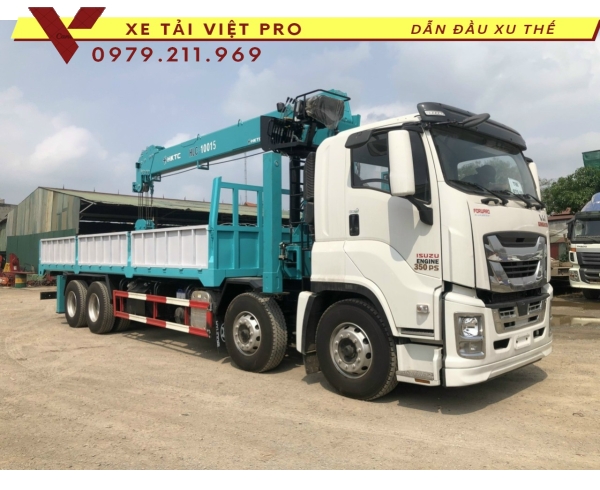 Xe tải Isuzu gắn cẩu Hyundai 12 tấn - hàng chất lượng cao bền bỉ và tiết kiệm nhiên liệu