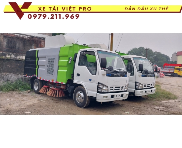 Báo giá xe ISUZU quét đường hút bụi 5 khối mới nhất hiện nay