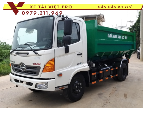 Xe Hino chở rác thùng rời 10 khối