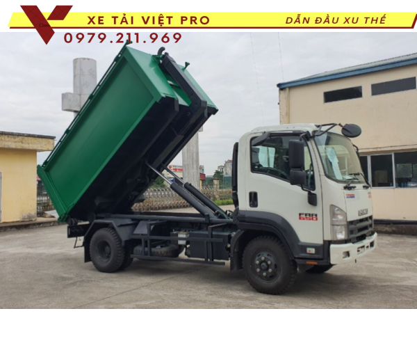 ISUZU Xe chở rác thùng rời 10 khối