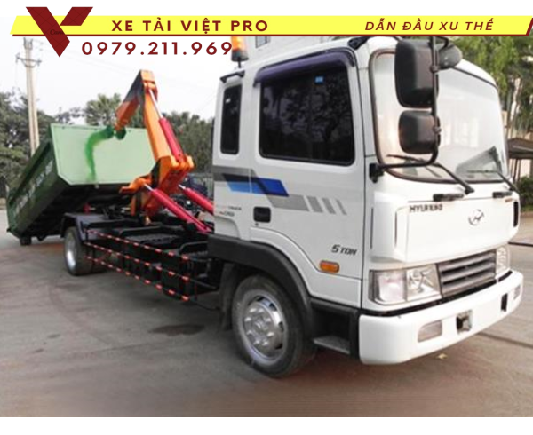 Xe Hyundai chở rác thùng rời 12 khối