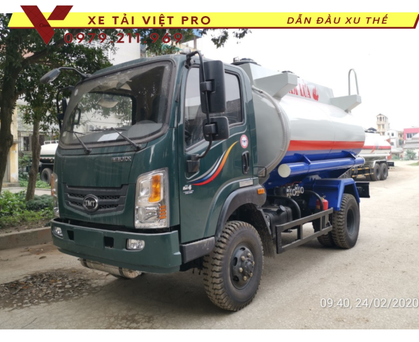 Xe Cửu long 2 cầu chở xăng dầu 7 khối