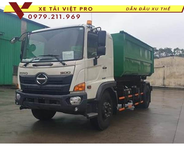 Xe Hino FG thùng chở rác rời 14 khối