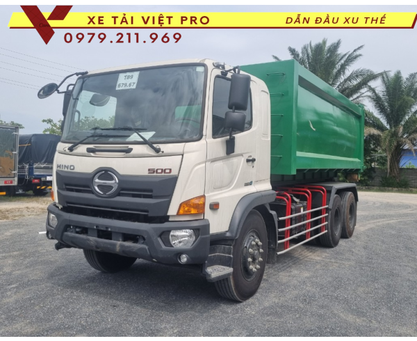 Xe HINO chở rác thùng rời 22 khối