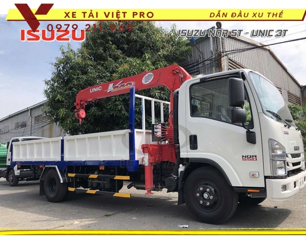 ISUZU NQR gắn cẩu unic 3 tấn 5 đốt - Sự lựa chọn hoàn hảo 