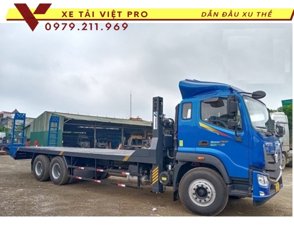 Auman C240 nâng đầu chở máy công trình