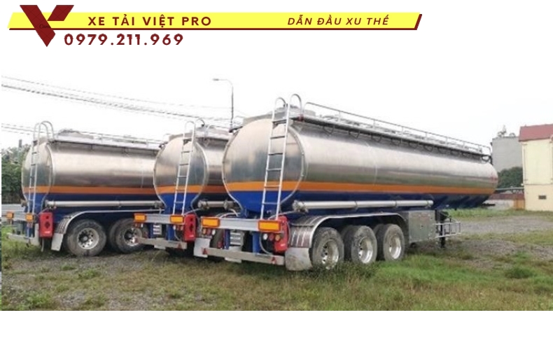 Báo giá sơ mi rơ mooc téc nhôm chở xăng dầu 44 khối