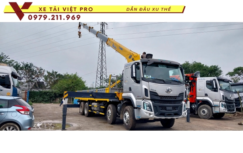 Xe tải Chenglong 4c gắn cẩu XCMG 14 tấn mạnh mẽ, tiết kiệm trong vận tải