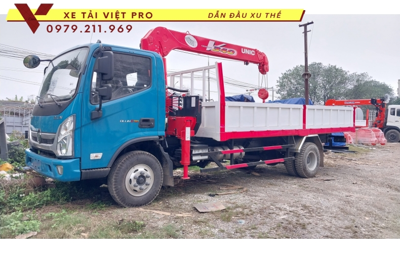 Xe tải Ollin S720 gắn cẩu Unic 3 tấn 5 đốt