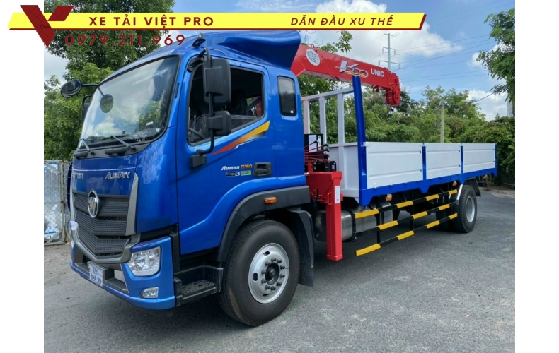 Xe tải Auman C160 gắn cẩu Unic 3 tấn 4 đốt giá mới nhất năm 2024