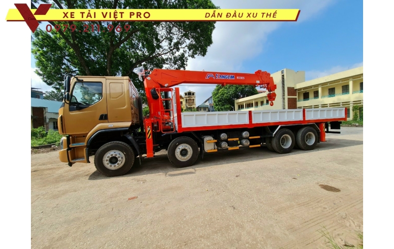 Giá và thông số Xe tải Chenglong 4 chân gắn cẩu Kanglim 12 tấn 5 đốt mới nhất tại Hà Nội