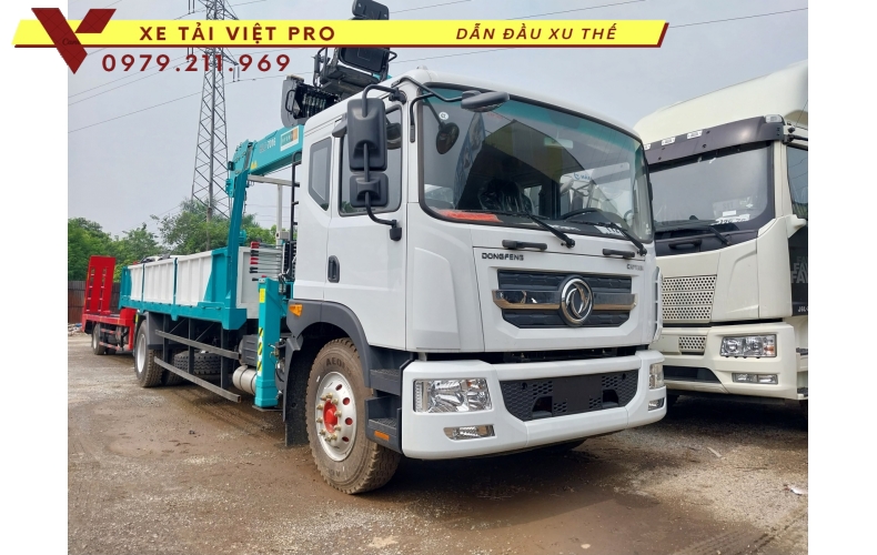 Xe dongfeng 2 chân gắn cẩu Hyundai 7 tấn 6 đốt - Đánh giá xe