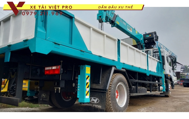 Xe dongfeng 2 chân gắn cẩu Hyundai 7 tấn 6 đốt - Đánh giá xe