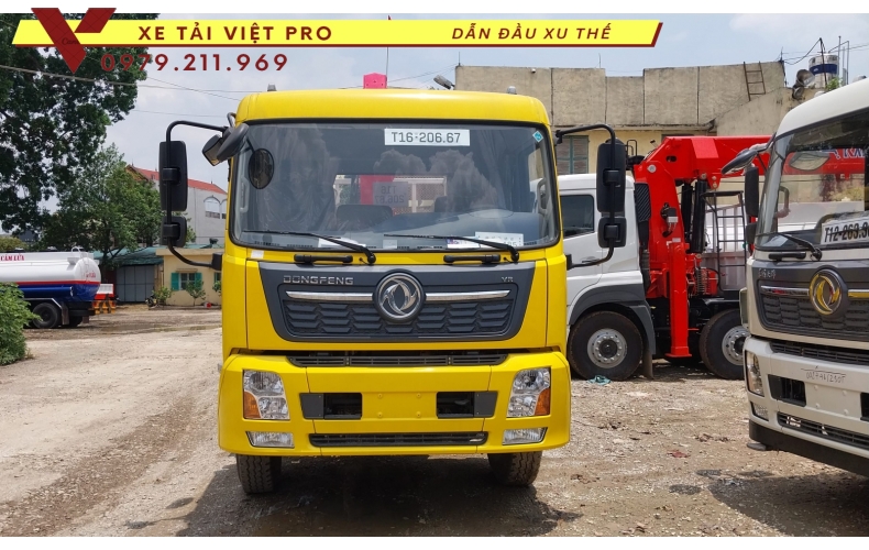 Xe tải Dongfeng 2 chân gắn cẩu Kanglim 5 tấn