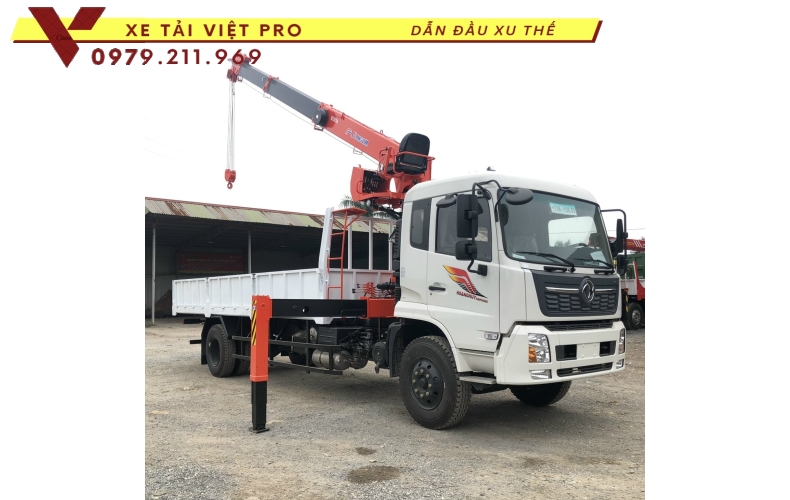 Xe tải Dongfeng 2 chân gắn cẩu Kanglim 5 tấn