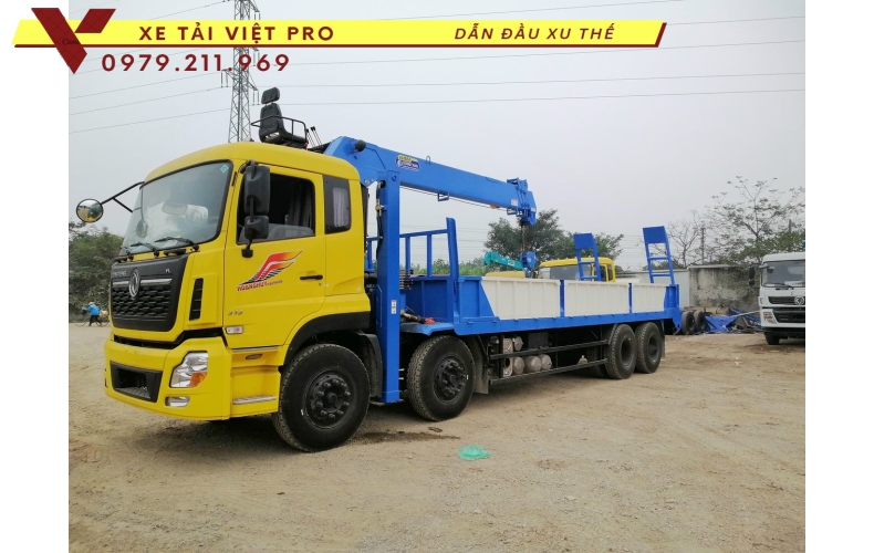 Xe tải Dongfeng 4 chân gắn cẩu Dongyang 7 tấn