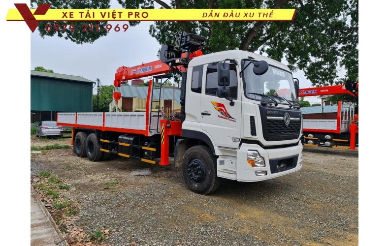Xe tải Dongfeng 3 chân gắn cẩu Kanglim 8T - Đánh giá chất lượng và mức vốn đầu tư thế nào?