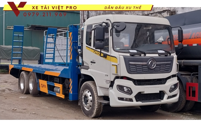 Báo giá Dongfeng 3 chân nâng đầu chở máy công trình