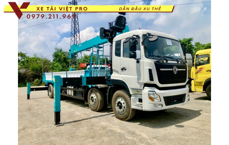 Xe tải Dongfeng 4 chân gắn cẩu 15 tấn thông số, tính năng và giá mới nhất năm 2024