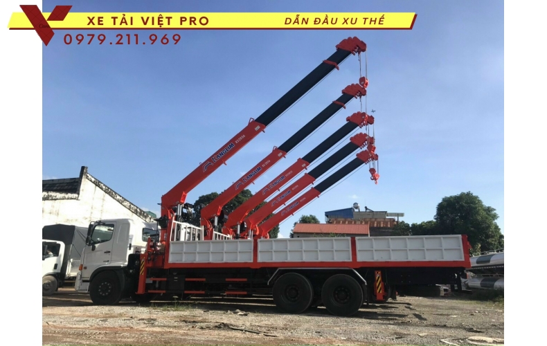 Xe tải Dongfeng 4 chân gắn cẩu Kanglim 15 tấn 6 đốt - Giá tốt chất lượng cao