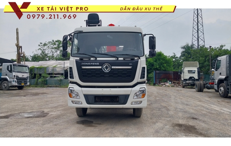 Xe tải Dongfeng 4 chân gắn cẩu Kanglim 15 tấn 6 đốt - Giá tốt chất lượng cao