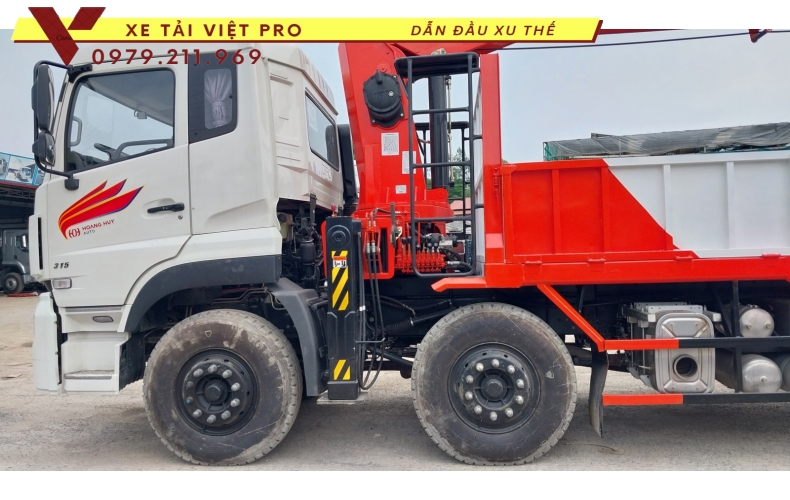 Xe tải Dongfeng 4 chân gắn cẩu Kanglim 15 tấn 6 đốt - Giá tốt chất lượng cao