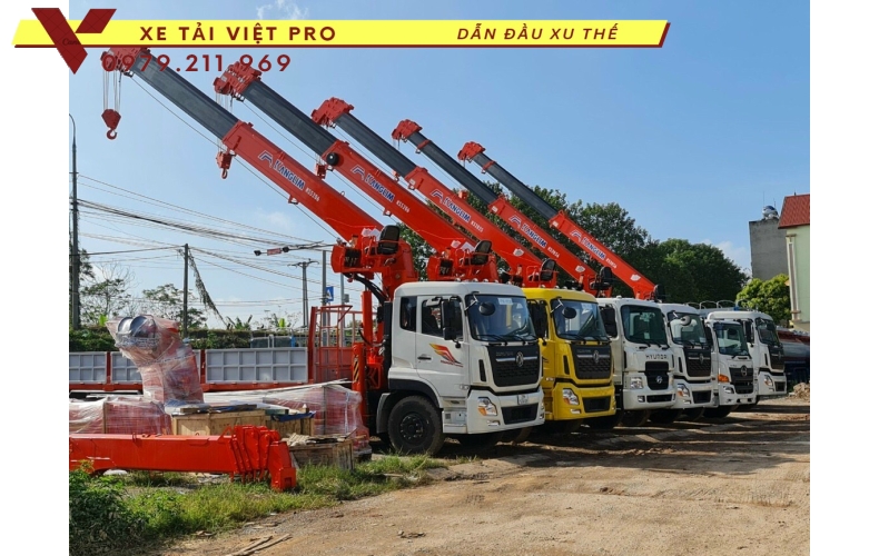 Xe tải Dongfeng 4 chân gắn cẩu Kanglim 15 tấn 6 đốt - Giá tốt chất lượng cao