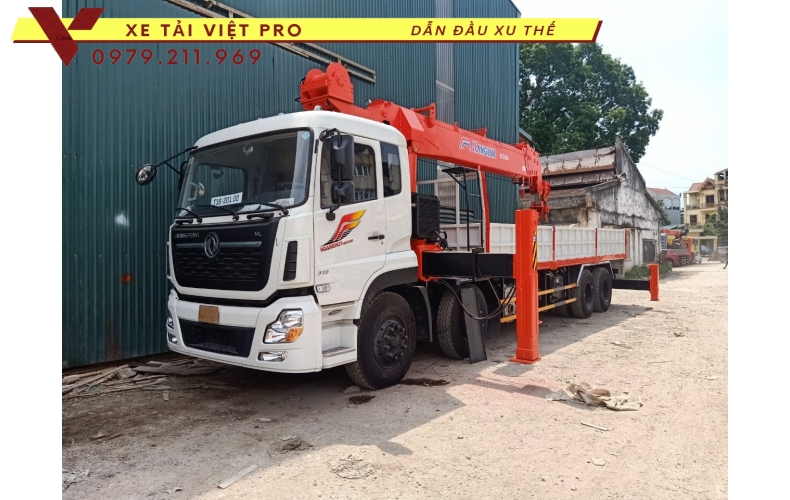Xe tải Dongfeng 4 chân gắn cẩu Kanglim 15 tấn 6 đốt - Giá tốt chất lượng cao