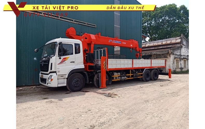 Xe tải Dongfeng 4 chân gắn cẩu Kanglim 15 tấn 6 đốt - Giá tốt chất lượng cao